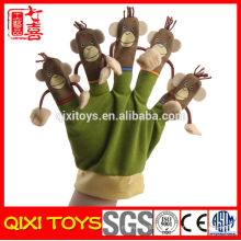 Marionnettes à main de dessin animé singe en peluche marionnettes à gant de main